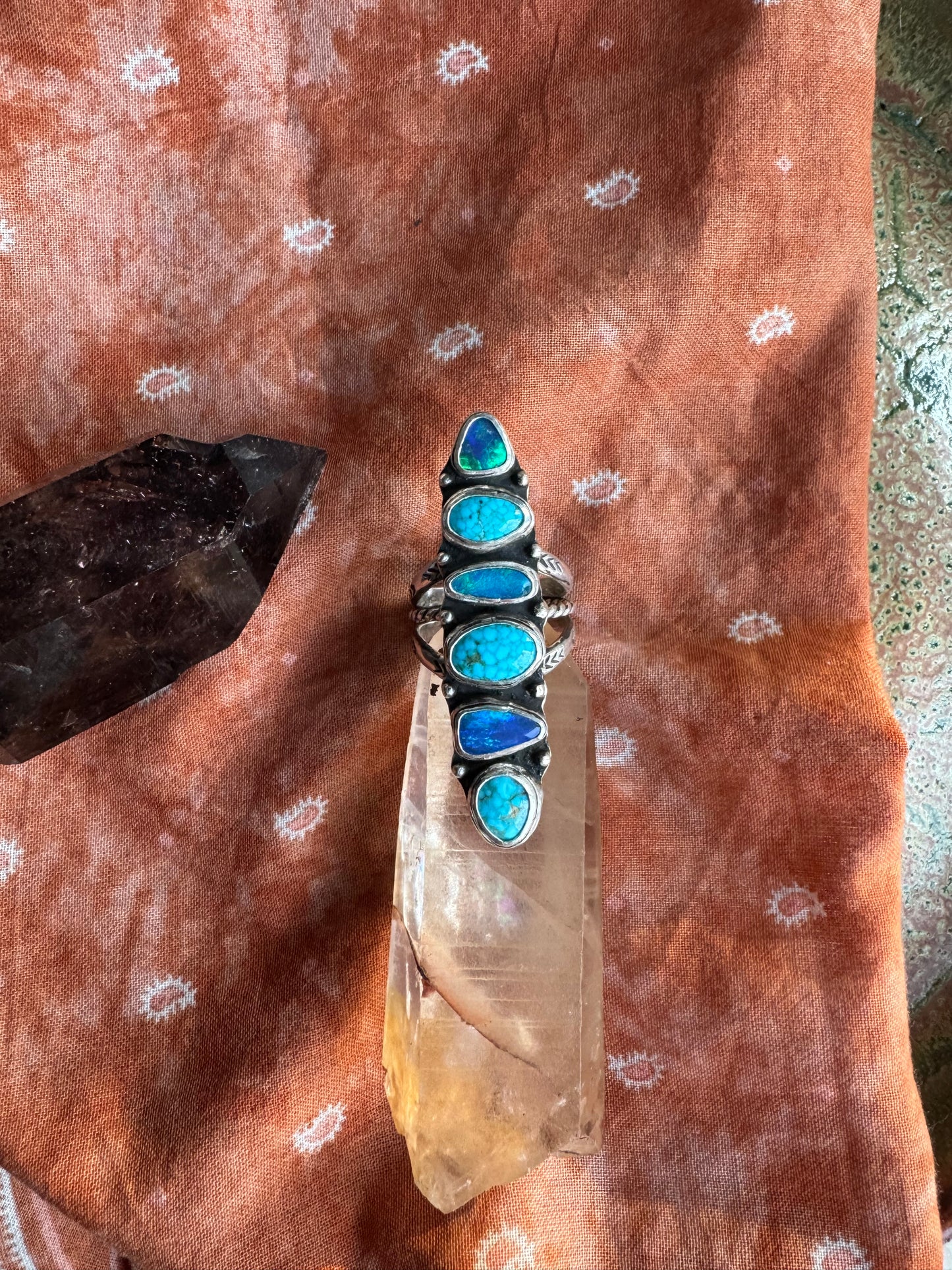 6 Stone Statement Ring - Size 7 1/2