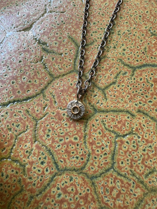 Mini Eclipse Medallion Talisman on pattern chain