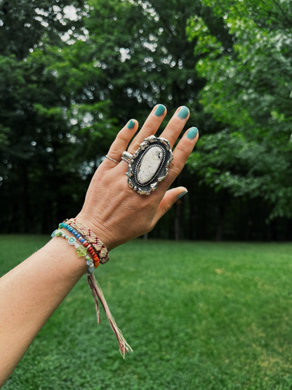 White Buffalo "Shasta" Ring - Size 7 1/2 to 9 - adjustable