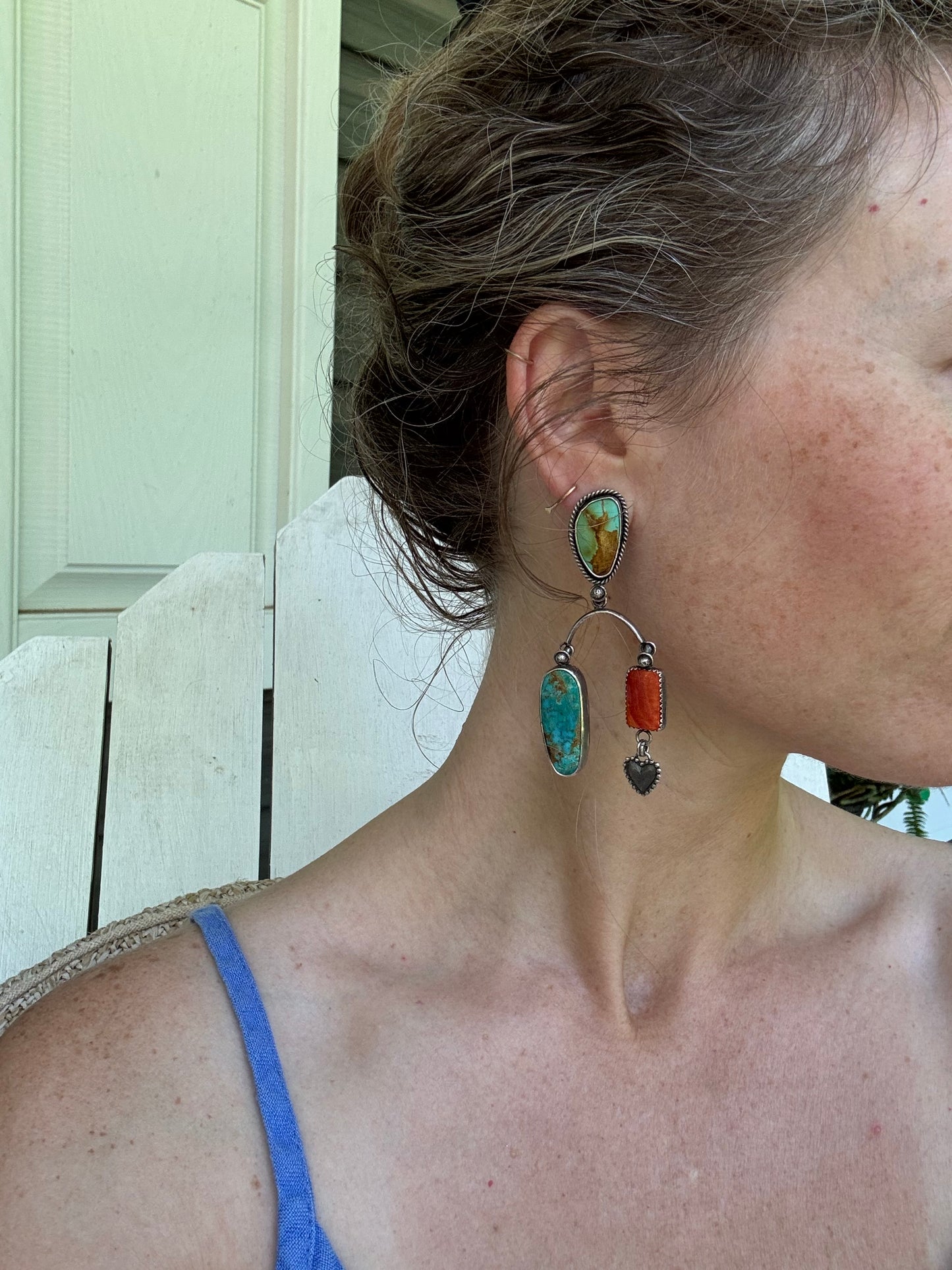 Turquoise Statement Earrings "In the Balance"