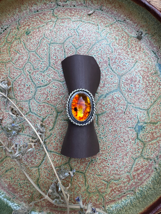 Amber Statement Ring - Size 7 3/4