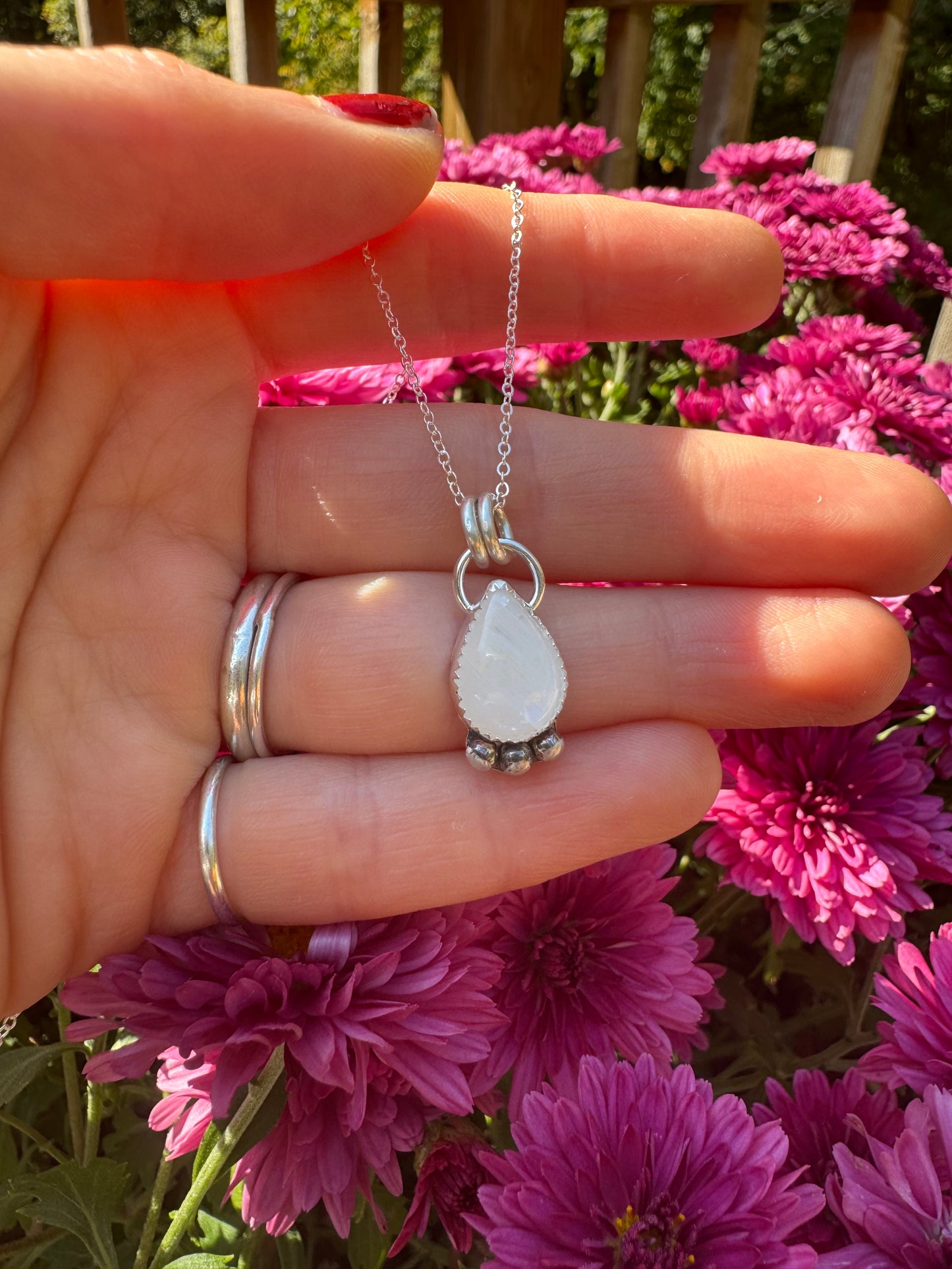 Moonstone Dainty Drop Necklace