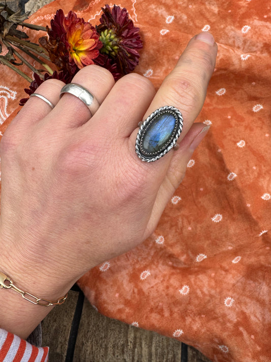 Labradorite ring - size 5 3/4