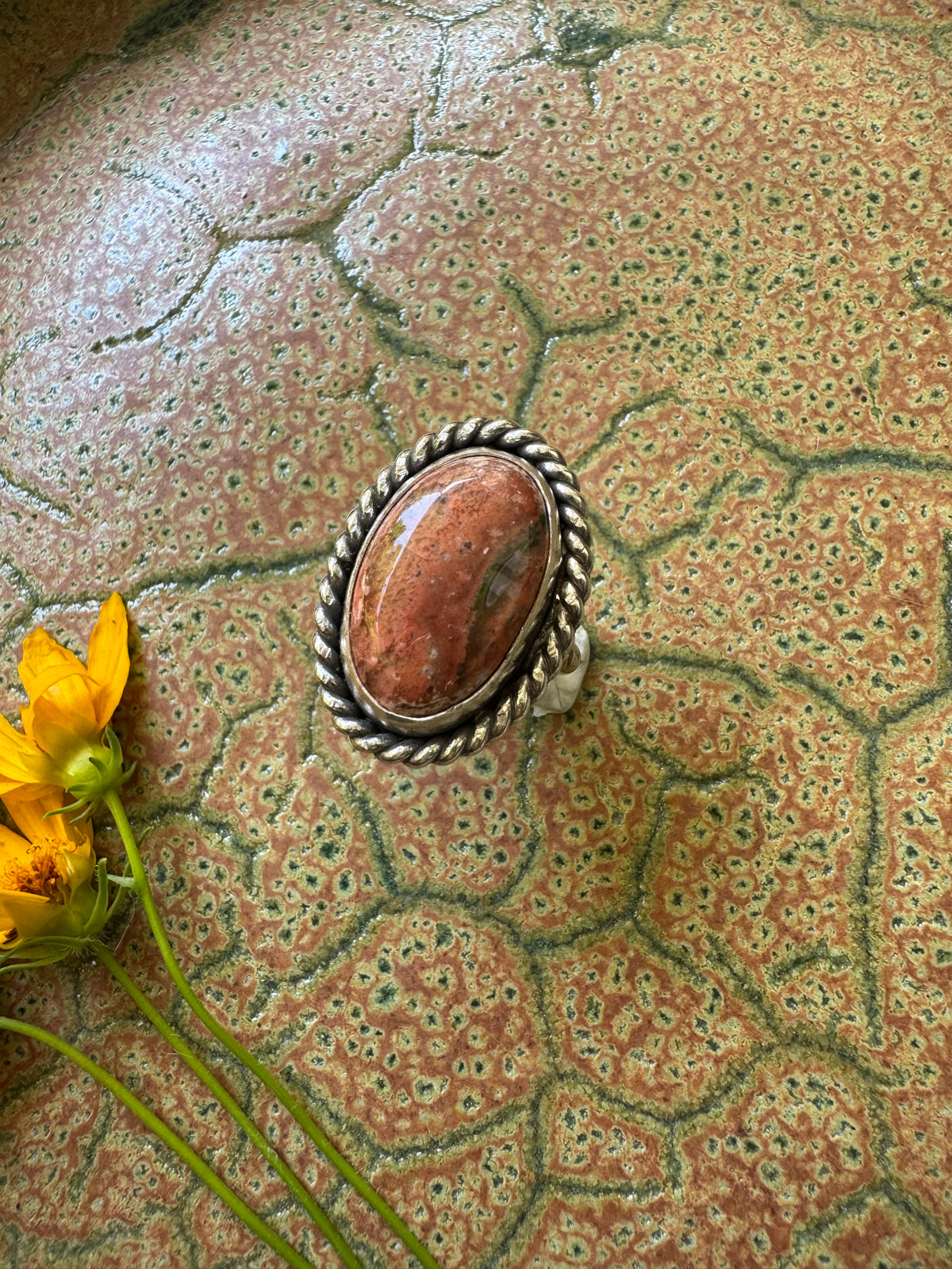 Mexican Fire Opal Ring - Size 6 1/2