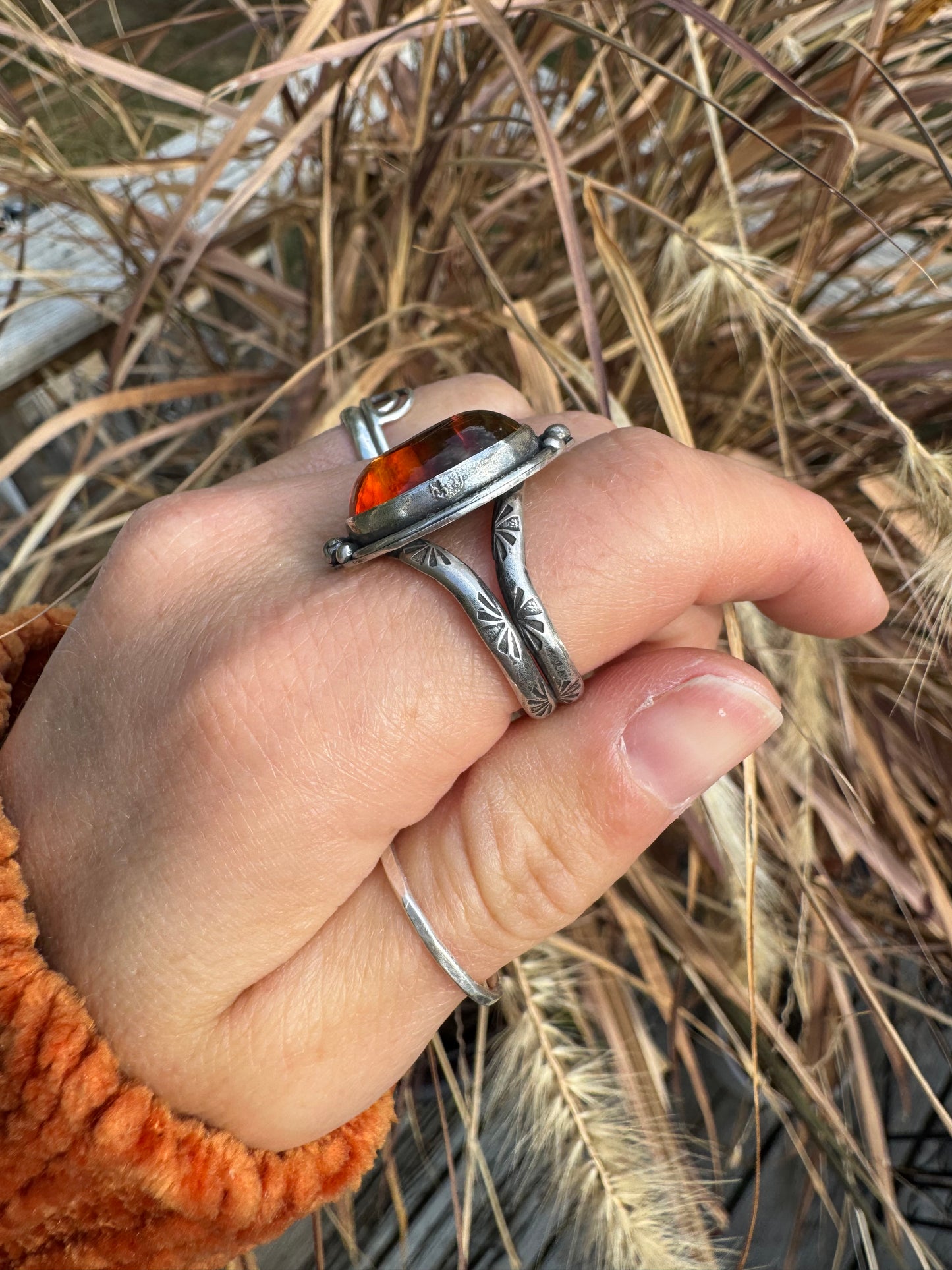 Amber Statement Ring - Size 8 1/2