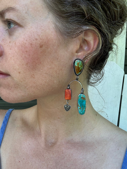 Turquoise Statement Earrings "In the Balance"