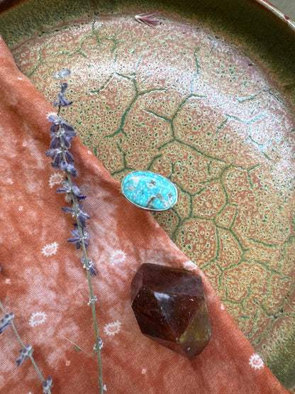 White Water Turquoise "Horizon" Ring - Size 9