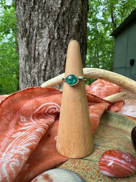 Green Turquoise Stacker Ring no.2 - Size 4 1/2