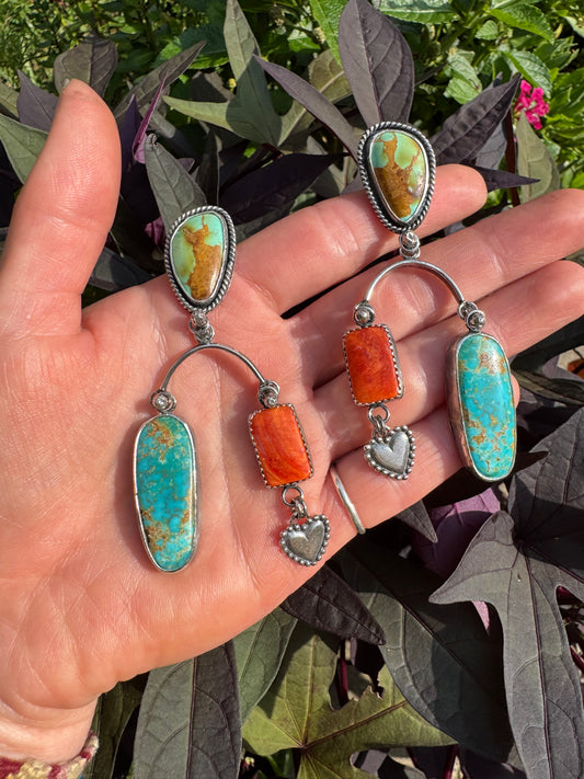 Turquoise Statement Earrings "In the Balance"