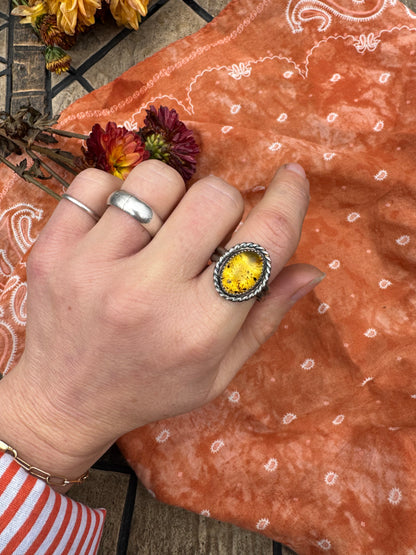 Amber Statement Ring - Size 10