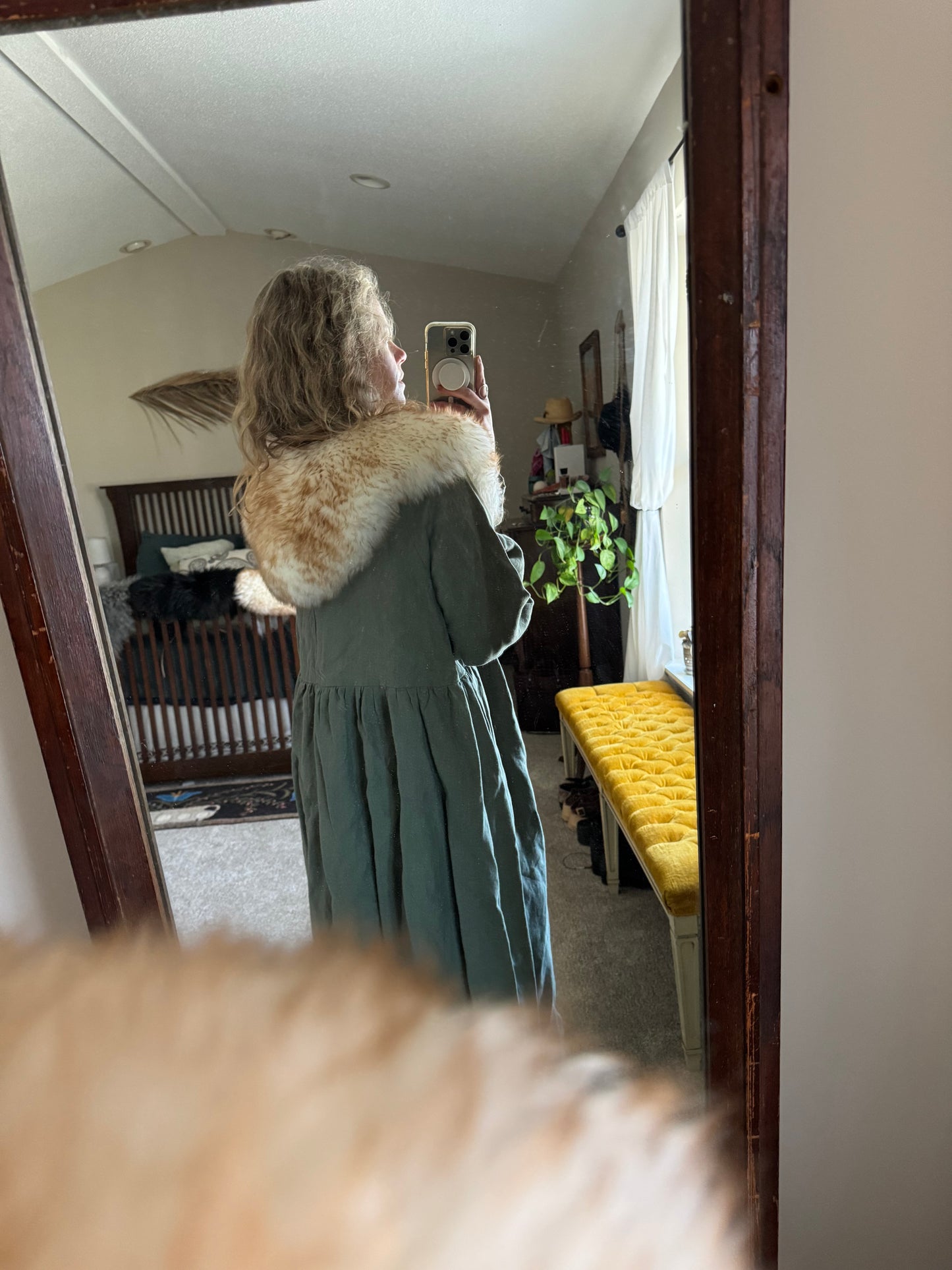 Cream Wool Collar - turquoise neck ties