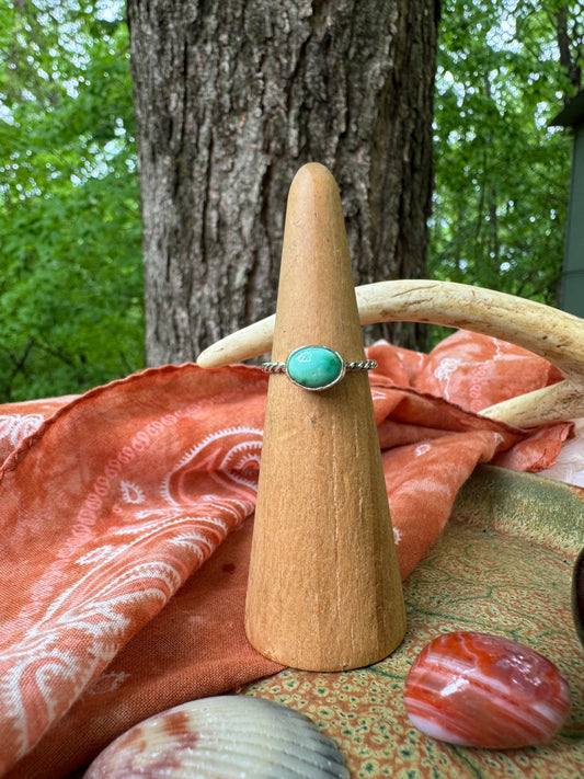 Green Turquoise Stacker Ring no.4 - Size 6 1/4