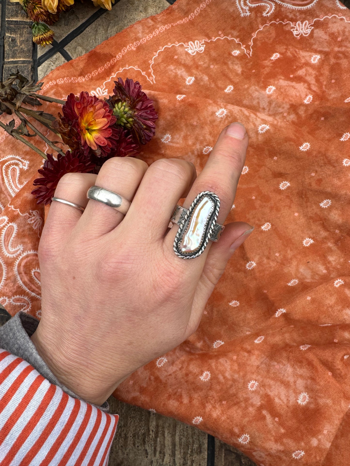 Baroque Pearl ring - size 9 3/4