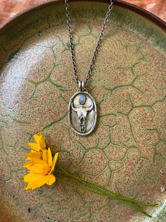 Taurus and Opal Talisman Necklace