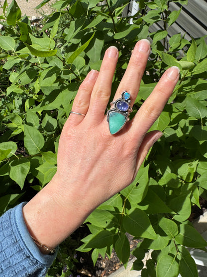Triple ring with Opal - size 7 1/2