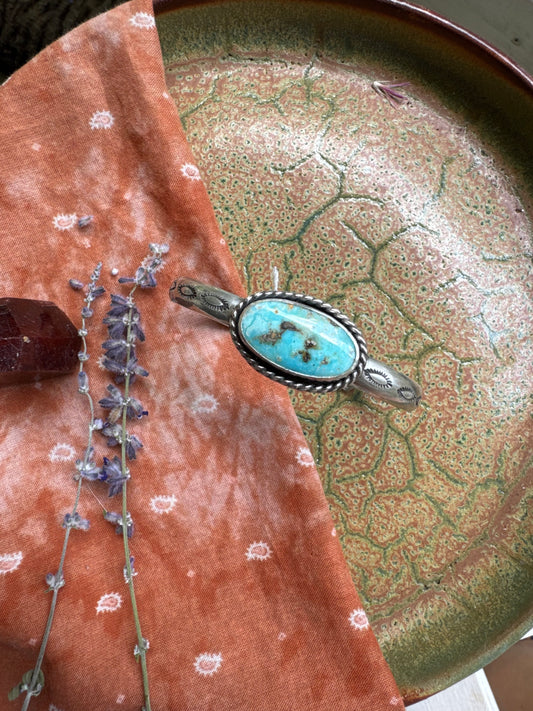 Lone Mountain Turquoise Statement Cuff - size M