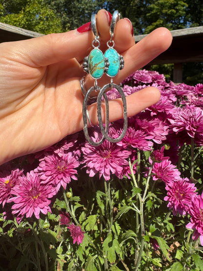 Tyrone Turquoise Loop Earrings