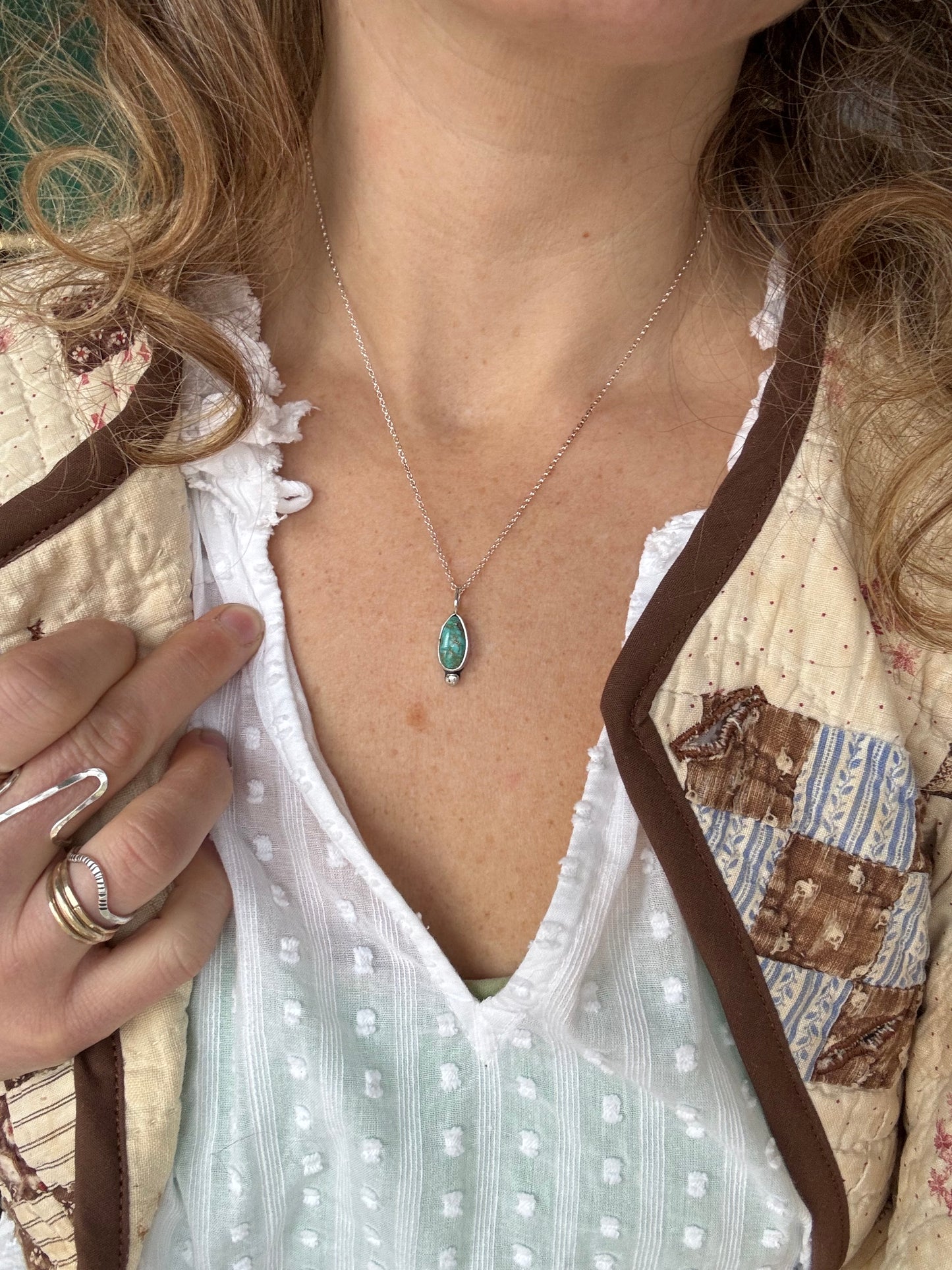 Turquoise Dainty Drop Necklace no.20