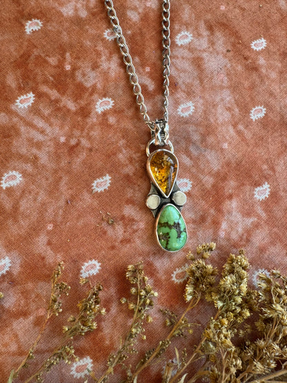 Amber + Sonoran Turquoise Talisman