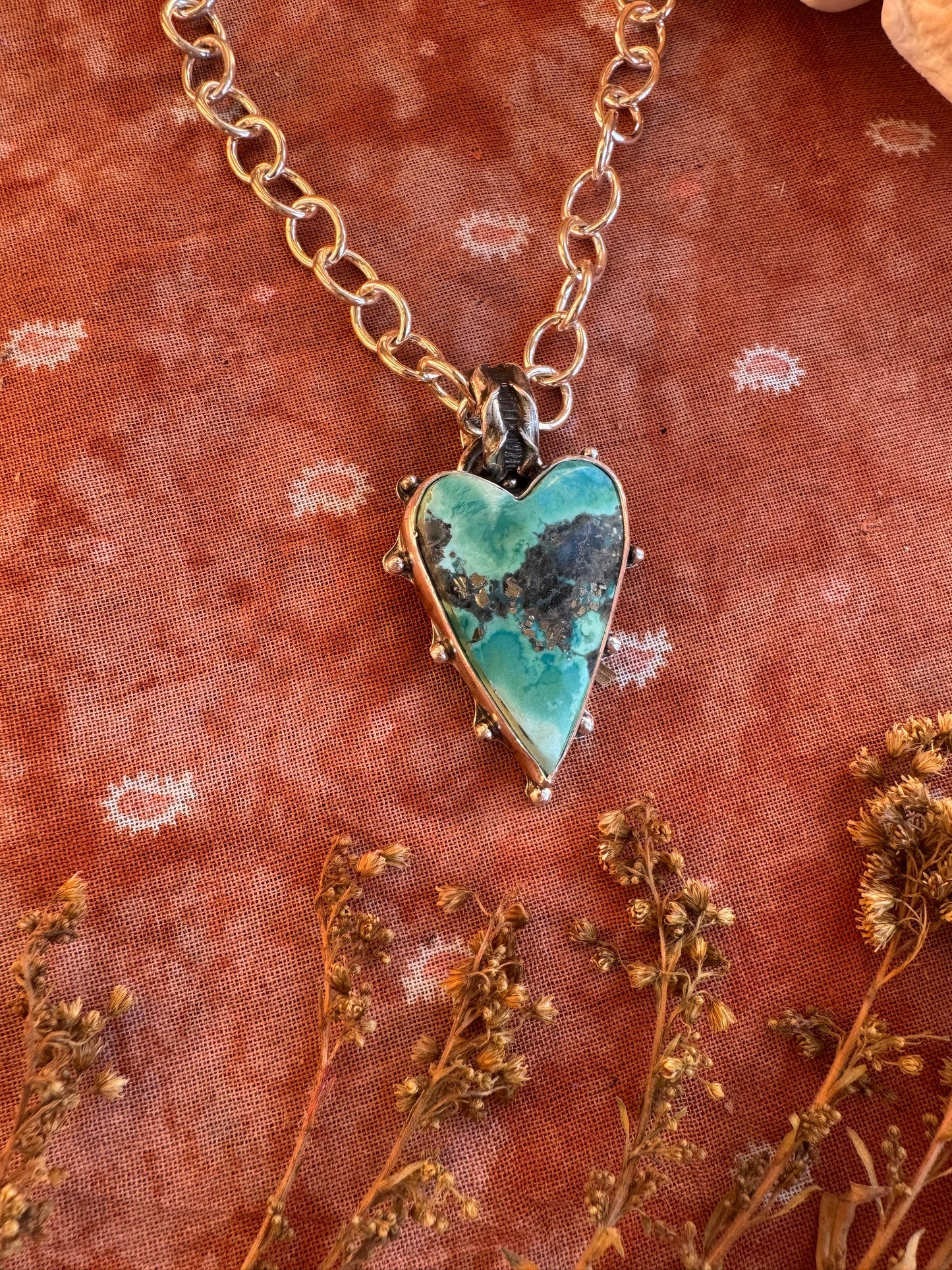 Blue Turquoise "Heart Swell" Statement Necklace