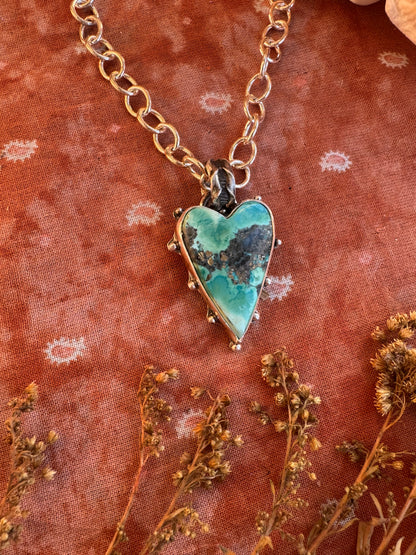 Blue Turquoise "Heart Swell" Statement Necklace