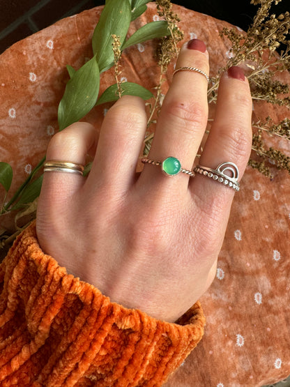 Chrysoprase Stacker Ring - Size 8 1/2