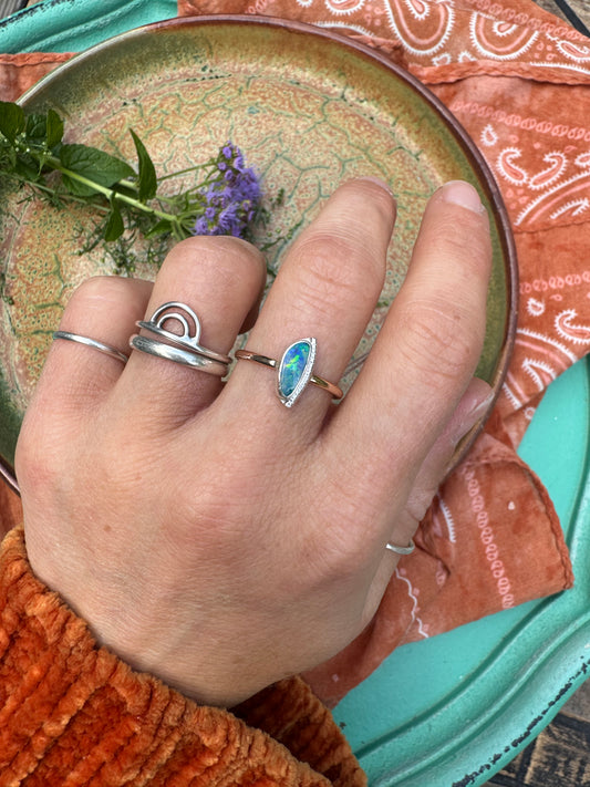 Opal Stacker Ring no.5 - Size 9 1/2