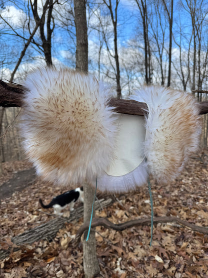 Cream Wool Collar - turquoise neck ties