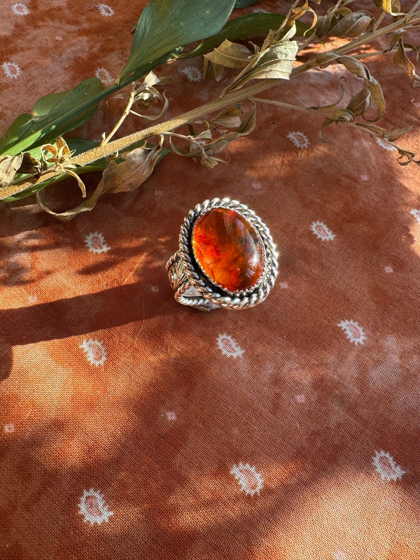 Amber "Yakima" Ring - Size 9 1/2