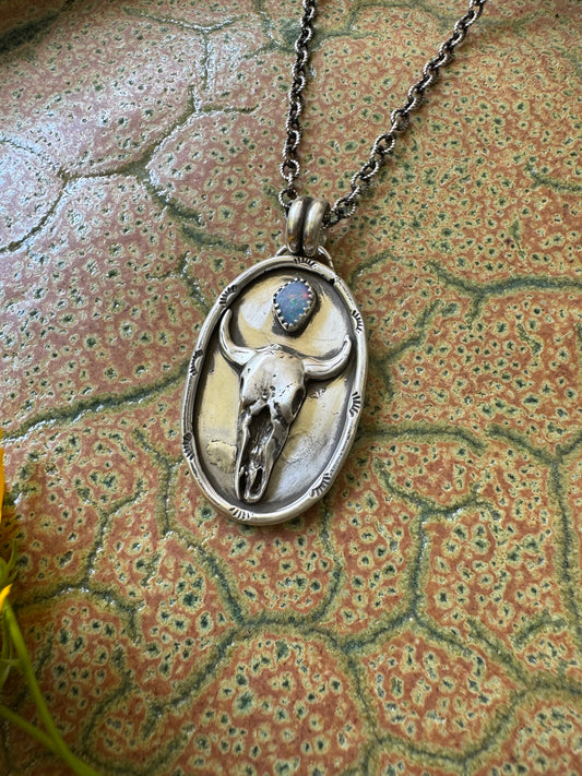 Taurus and Opal Talisman Necklace