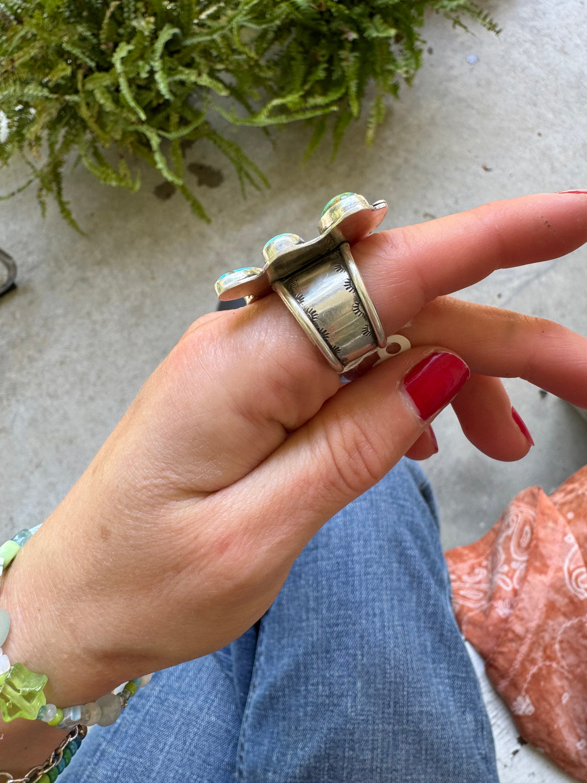 Butterfly "Dolly" Turquoise Ring - Size 7 1/2