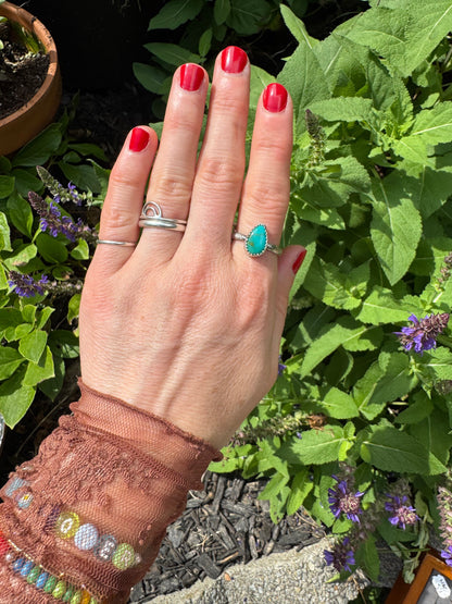 Sonoran Gem Turquoise Stacker Ring no.4 - Size 7 1/2