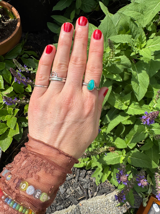 Sonoran Gem Turquoise Stacker Ring no.4 - Size 7 1/2