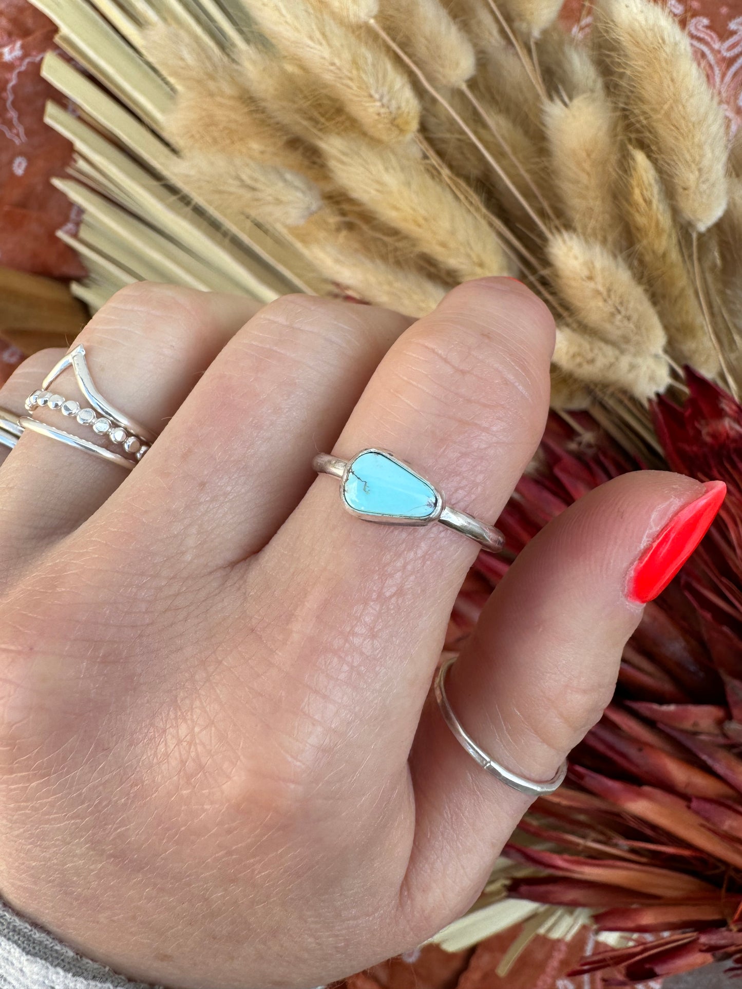 Lone Mountain Turquoise Ring - Size 9 1/2 no