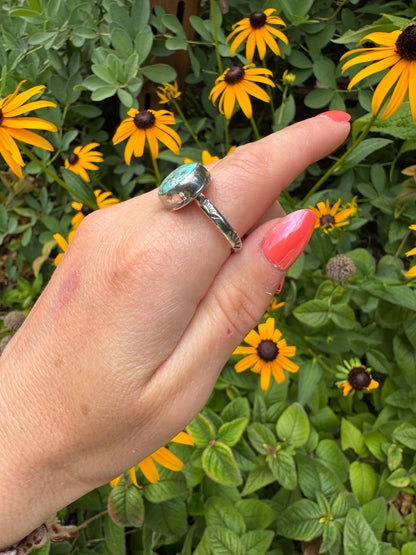 White Water Turquoise "Horizon" Ring - Size 9