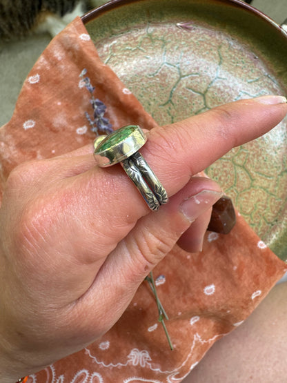 Sonoran Mountain Turquoise "Horizon" Ring - Size 7