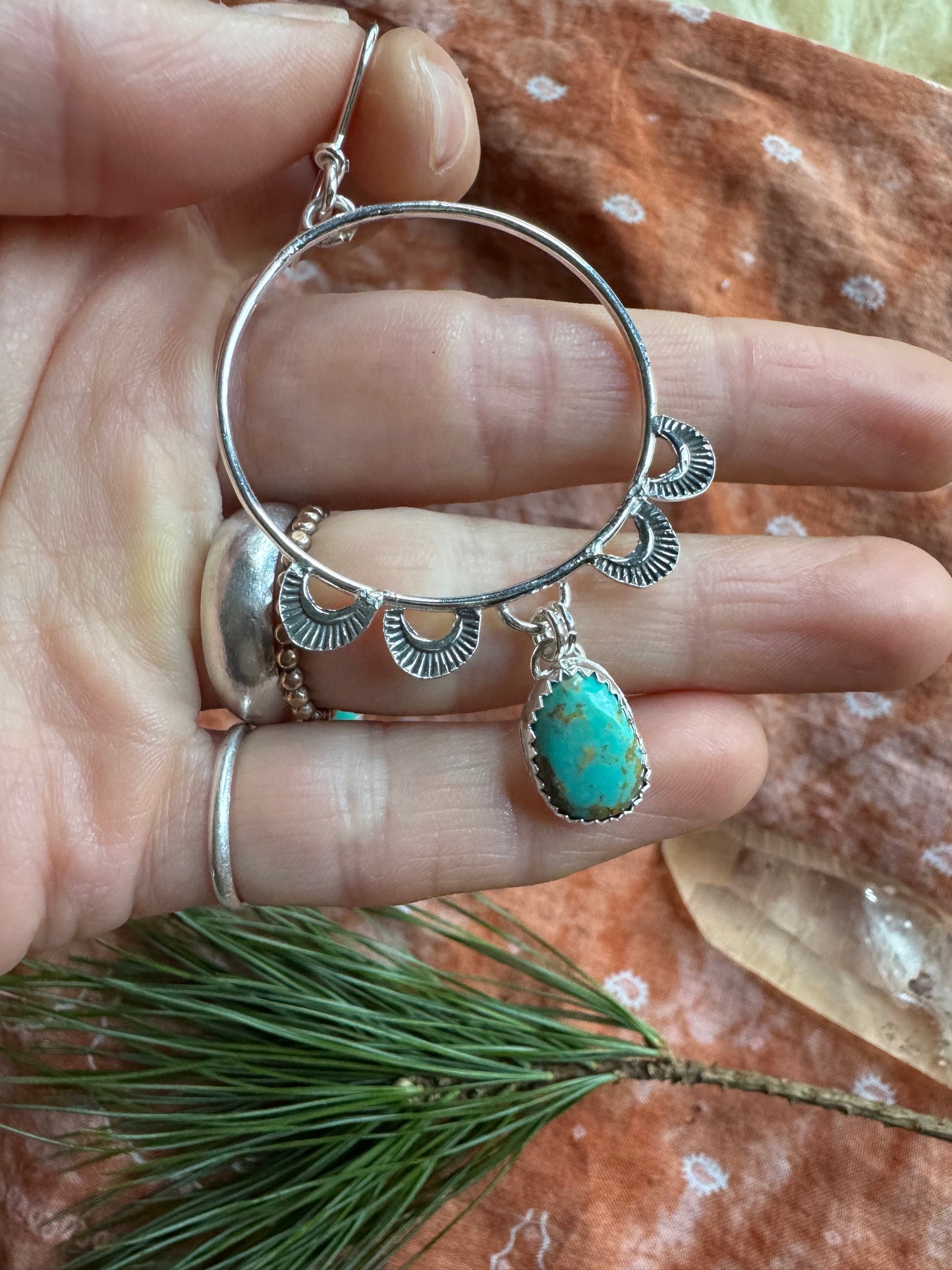 Turquoise "Monument" Hoops - no.2