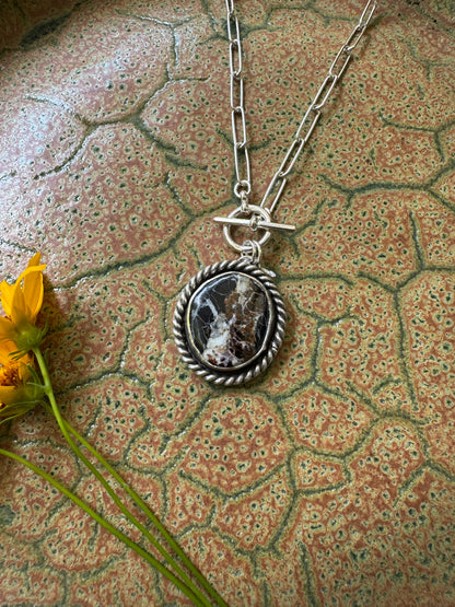 White Buffalo Turquoise Toggle Necklace