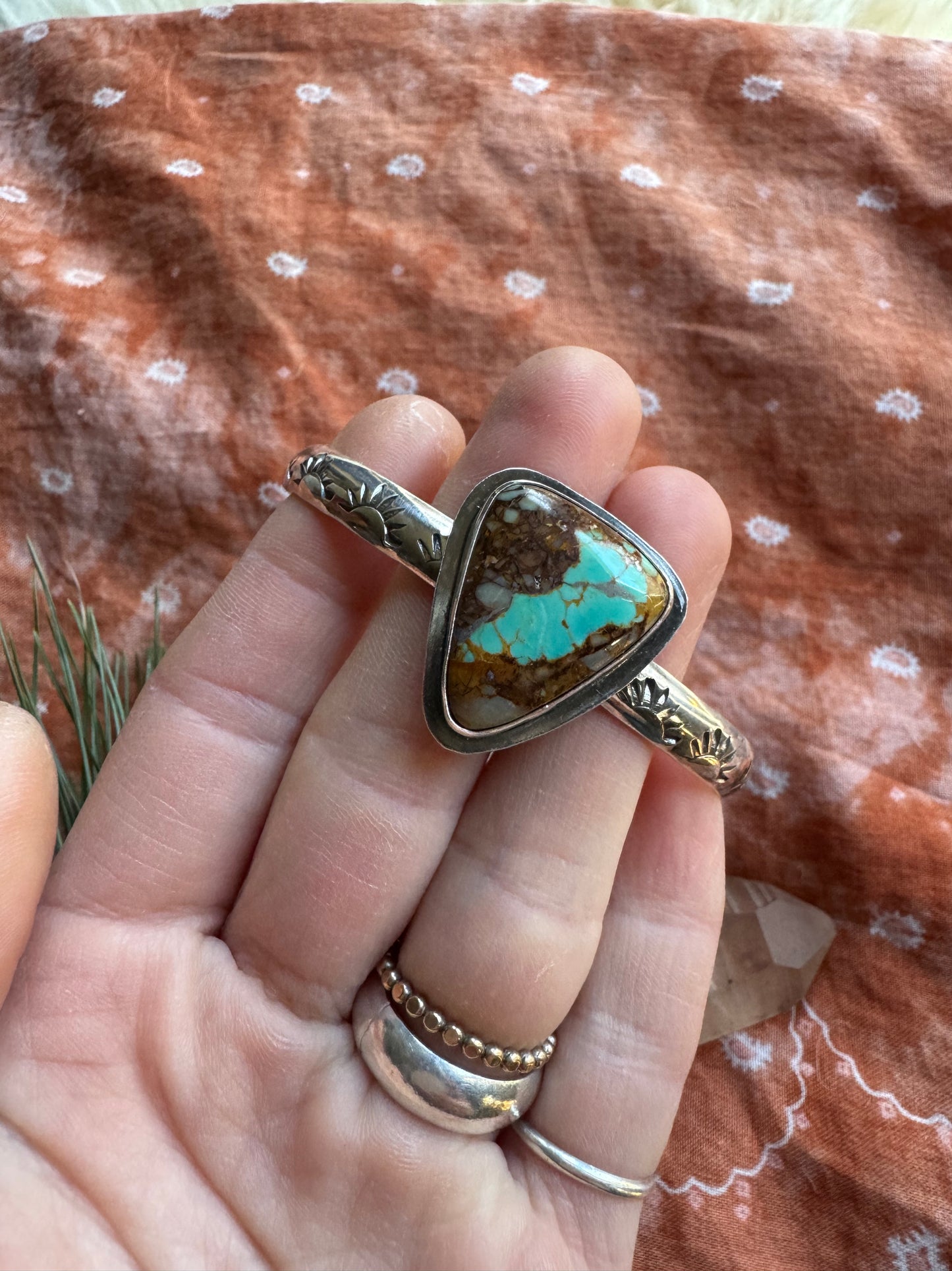 Royston Turquoise statement cuff - size Medium