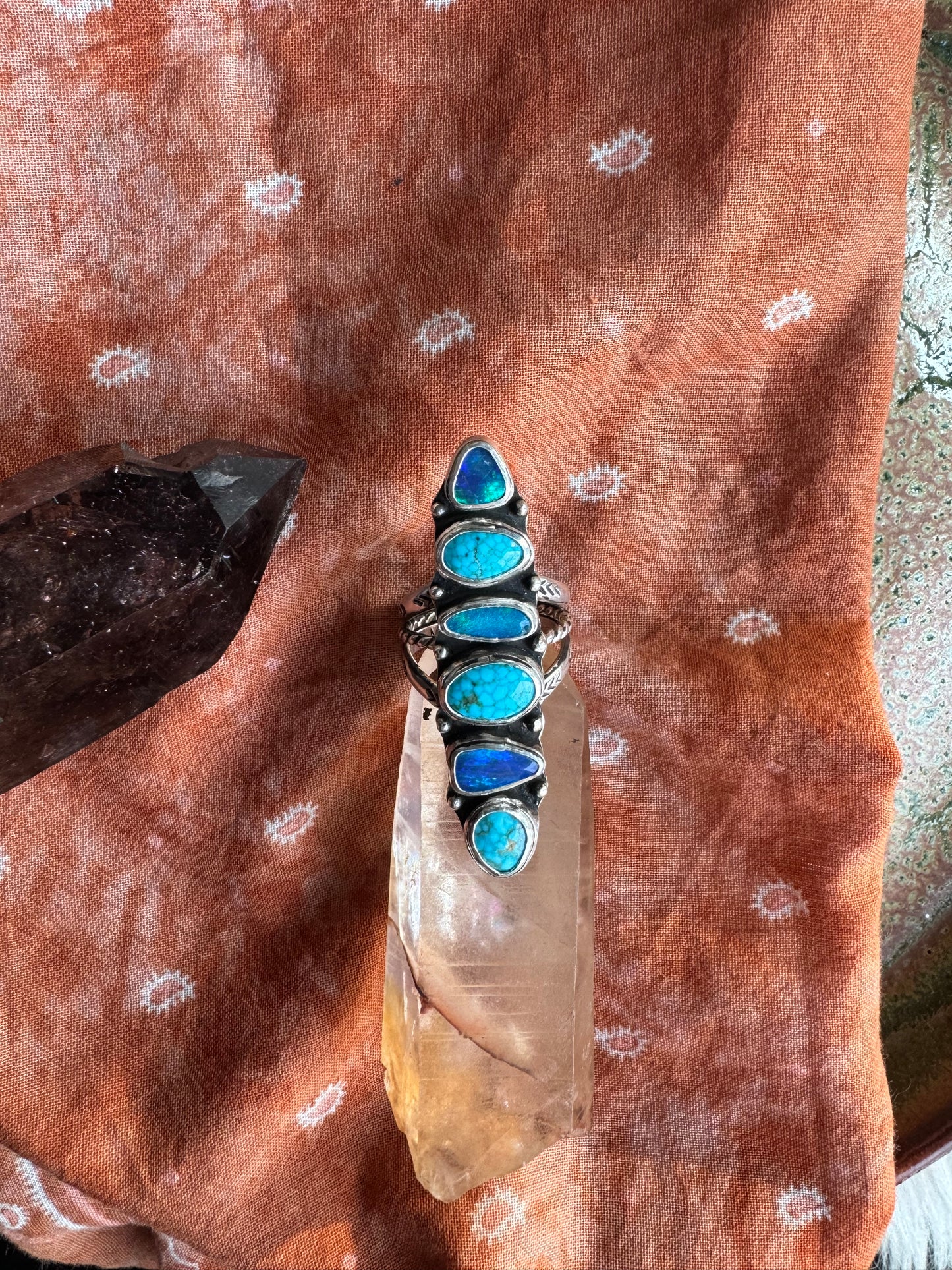 6 Stone Statement Ring - Size 7 1/2