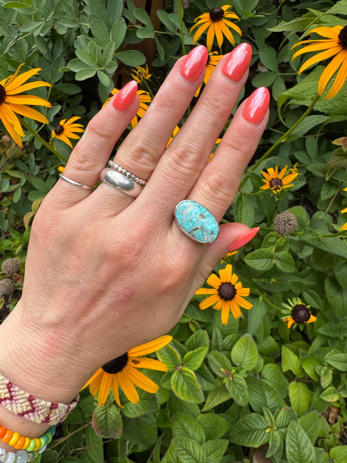 White Water Turquoise "Horizon" Ring - Size 9