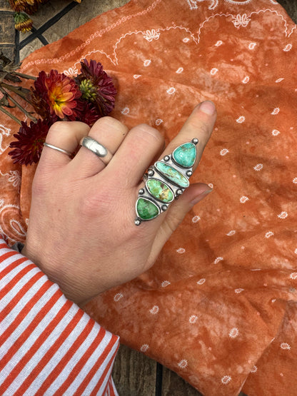 Ombre Turquoise Statement Ring - Size 7 1/2