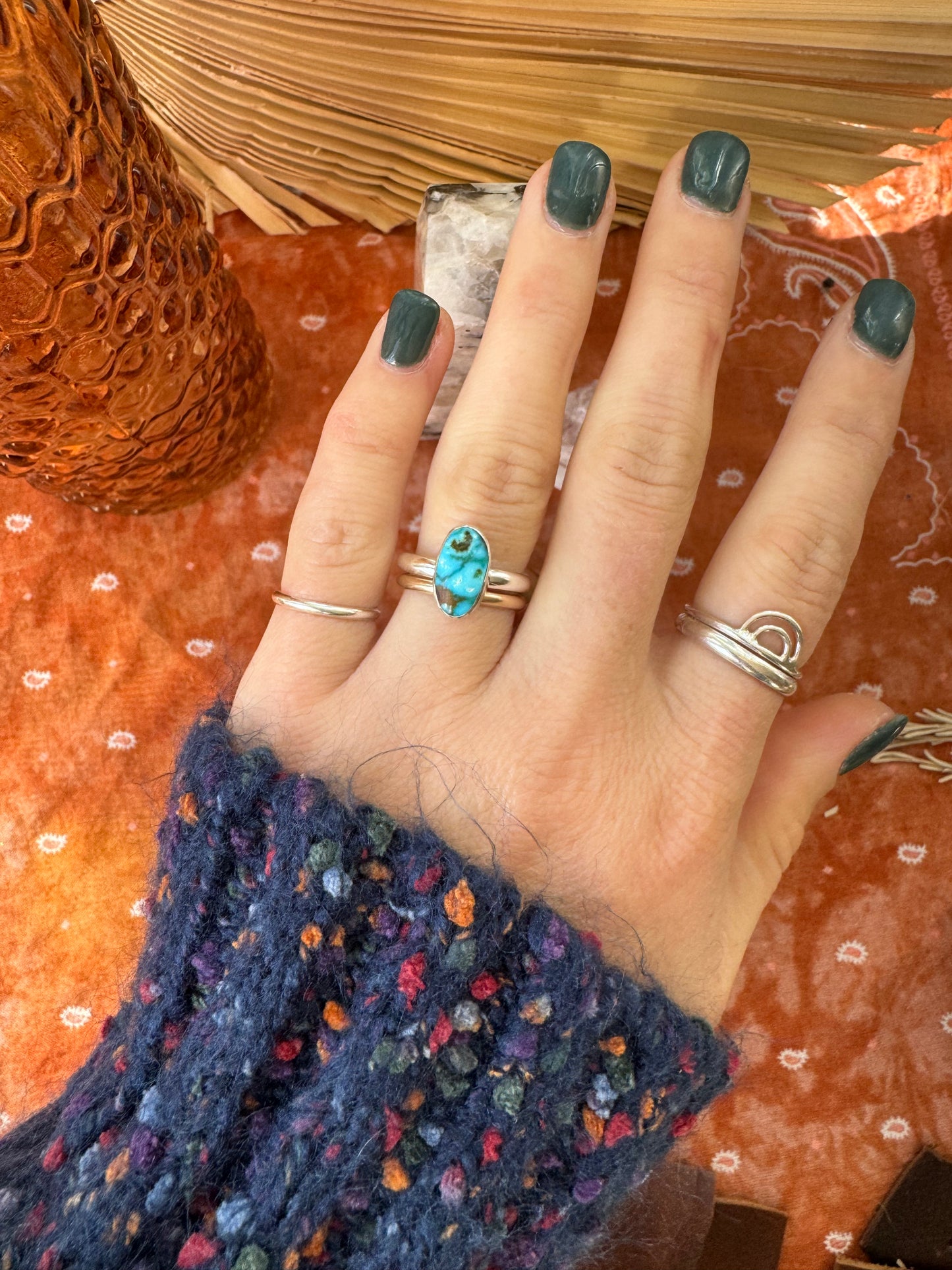 Kingman Turquoise Ring - size 5 1/2