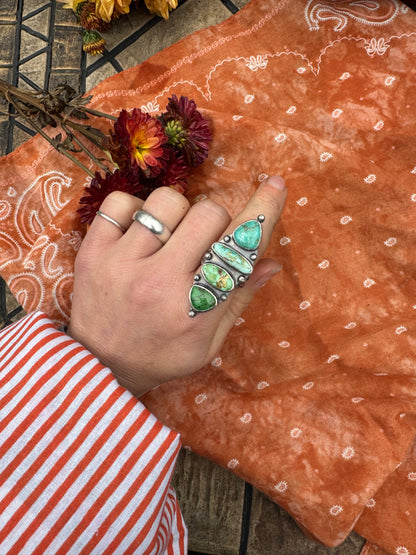 Ombre Turquoise Statement Ring - Size 7 1/2