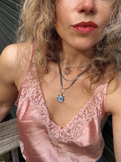 Quartz + Opalite + Botanicals statement necklace