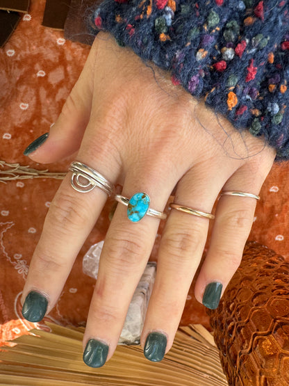 Kingman Turquoise Ring - size 8 1/4