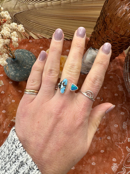 Turquoise + Opal "Sisters" Ring - size 5