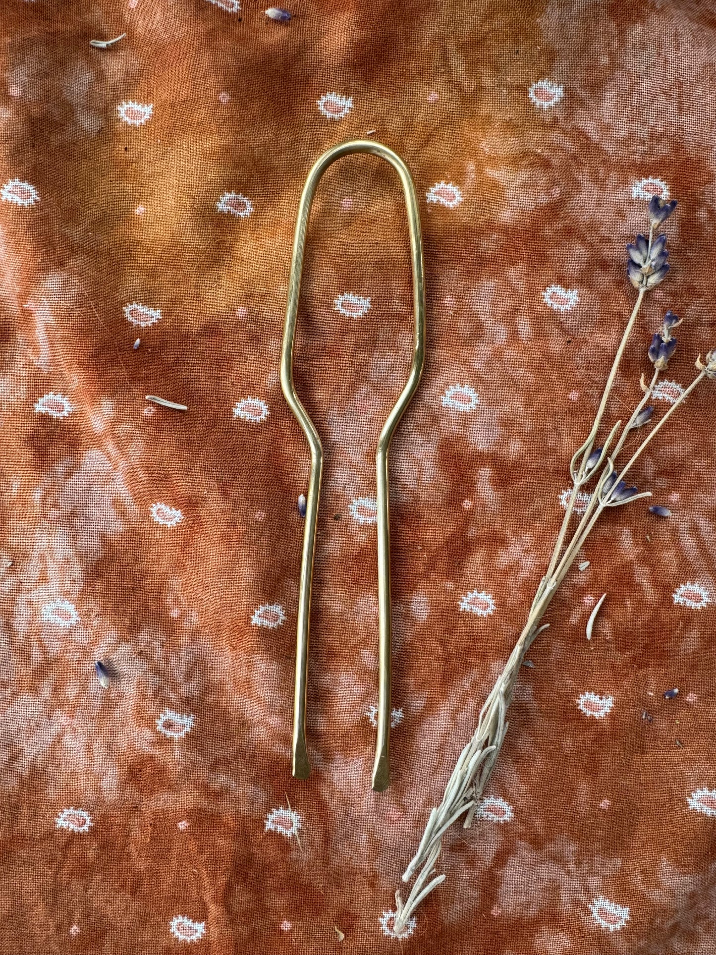 Brass Hair Fork - full length