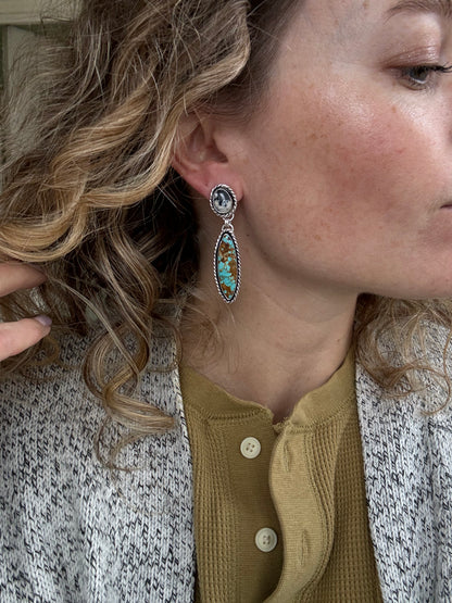 Number 8 + White Buffalo Statement Earrings