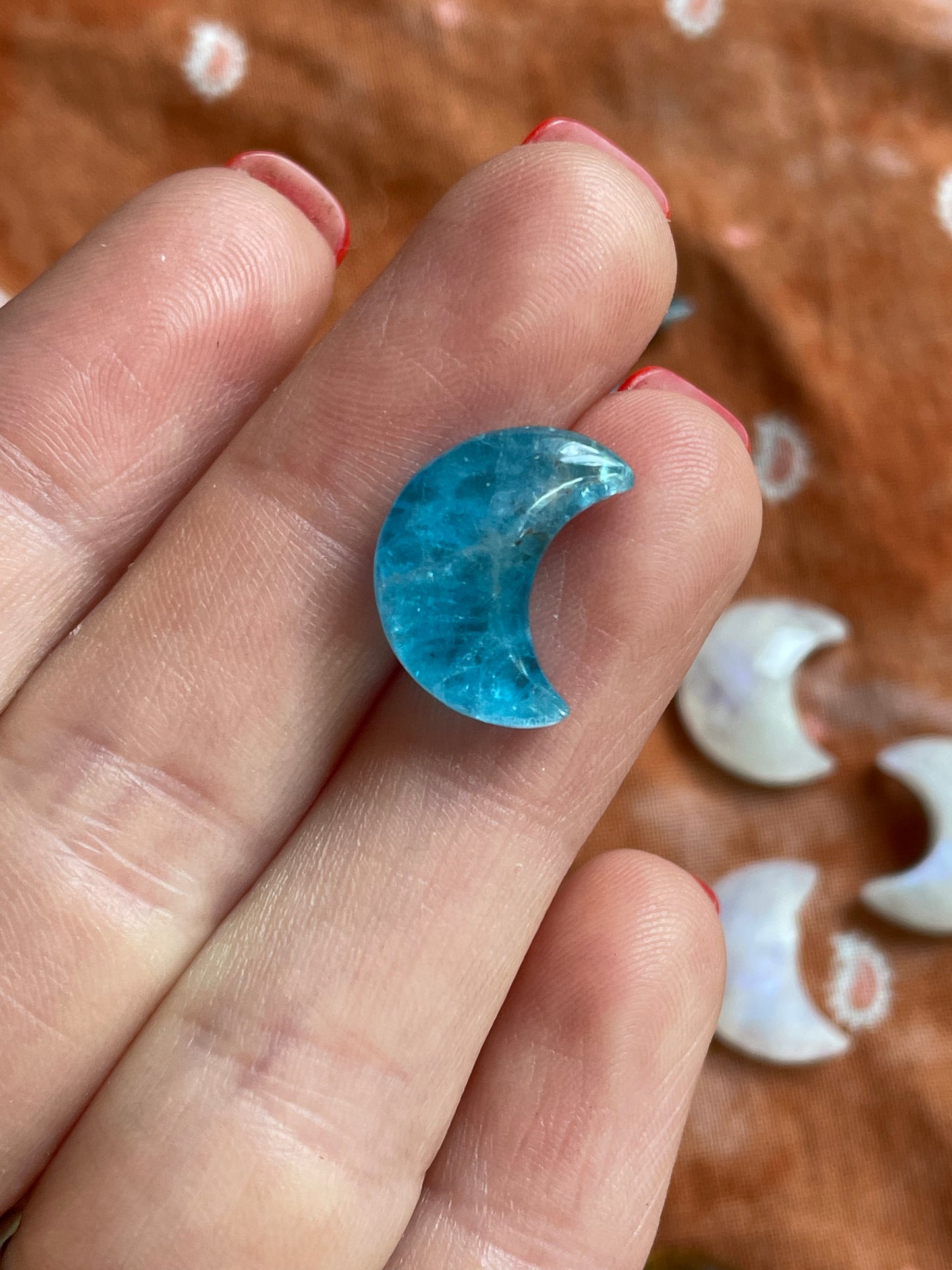 Apatite Crescent Moon Ring- Made to order